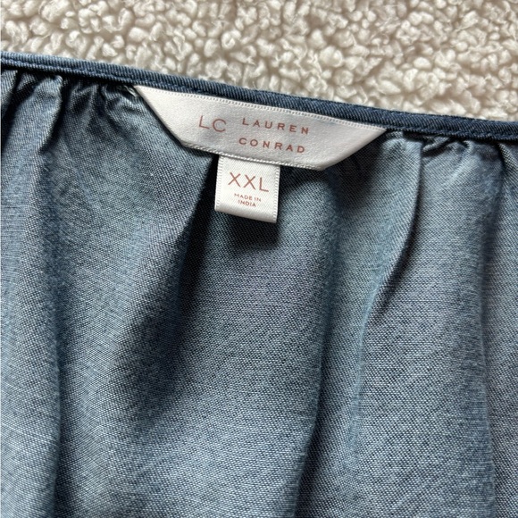 Lauren Conrad Wrap lightweight chambray ruffle dress. Size XXL - Picture 6 of 9
